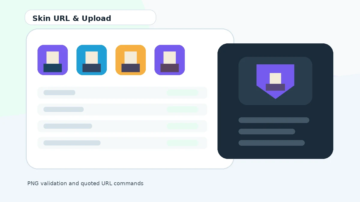 SkinsRestorer Skin URL and /upload Guide original feature illustration
